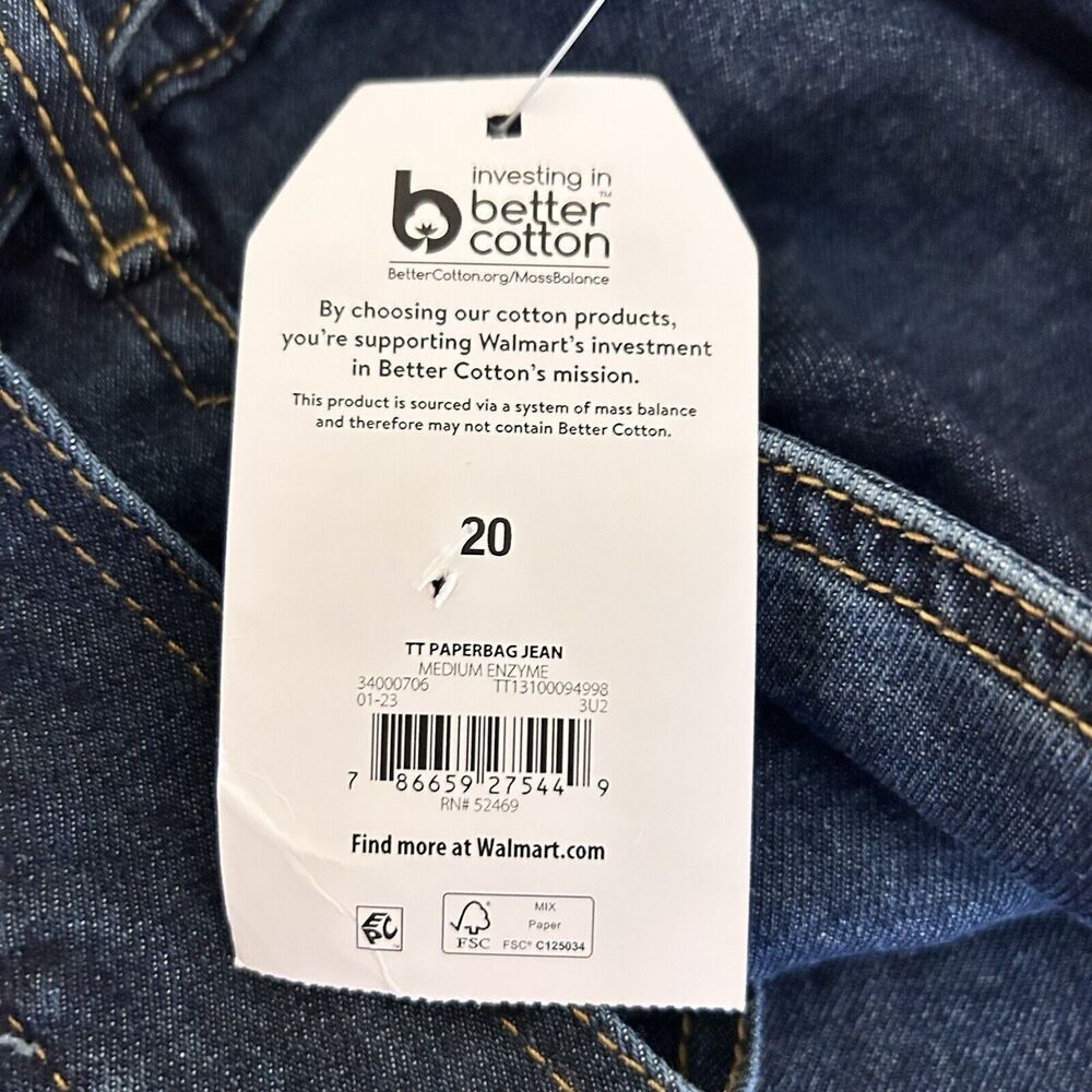 NWT TIME AND TRU Women’s Wide Leg Button Fly High Rise Pockets Elastic Waist 20 - Picture 12 of 15